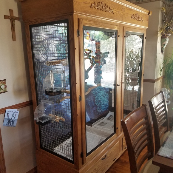 Solid oak parrot cage - Picture 2 of 5
